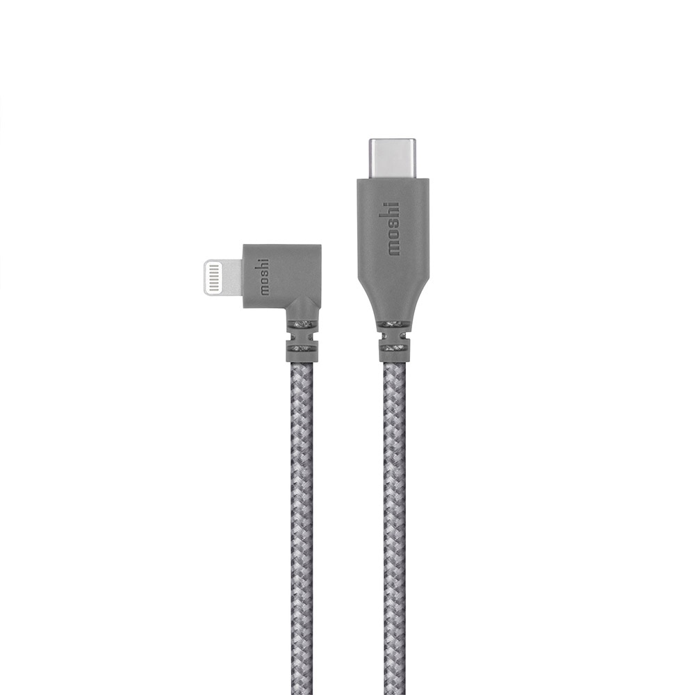 Moshi, Integra, USB-C to Lightning, 90-degree, 1.5m, Gray